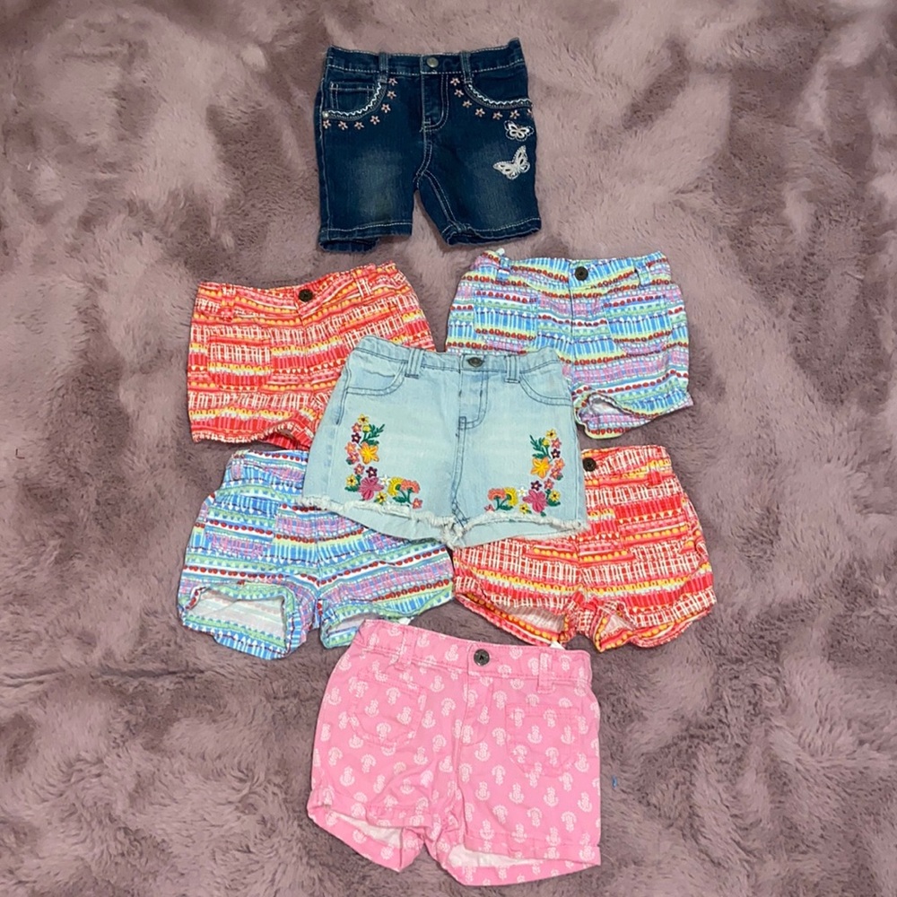 Summer Girl Bundle of 7 shorts size 18 months